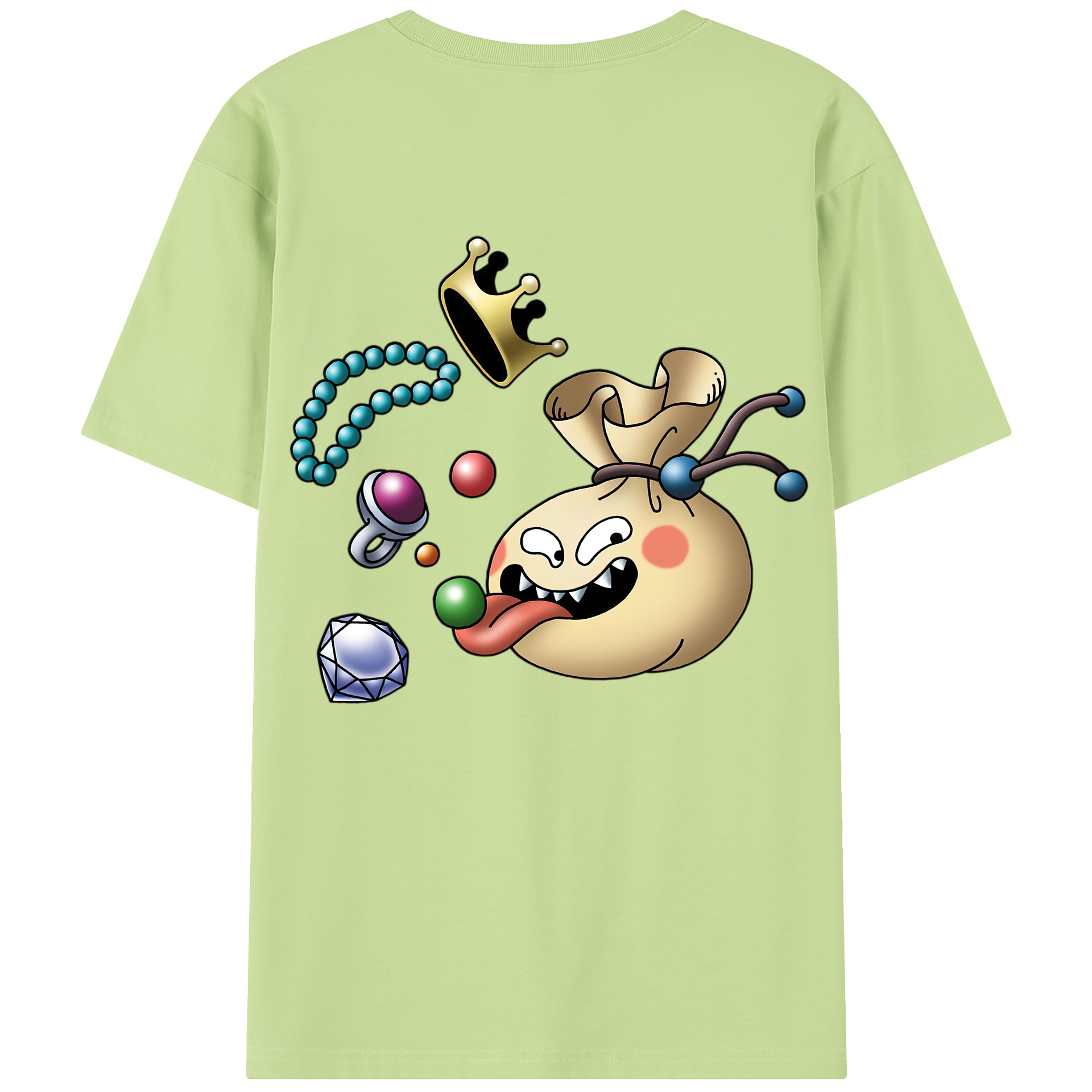 （画像用） ドラゴンクエスト Doragon Kuesuto Dragon Quest 綿100％半袖Tシャツ（背面プリント）